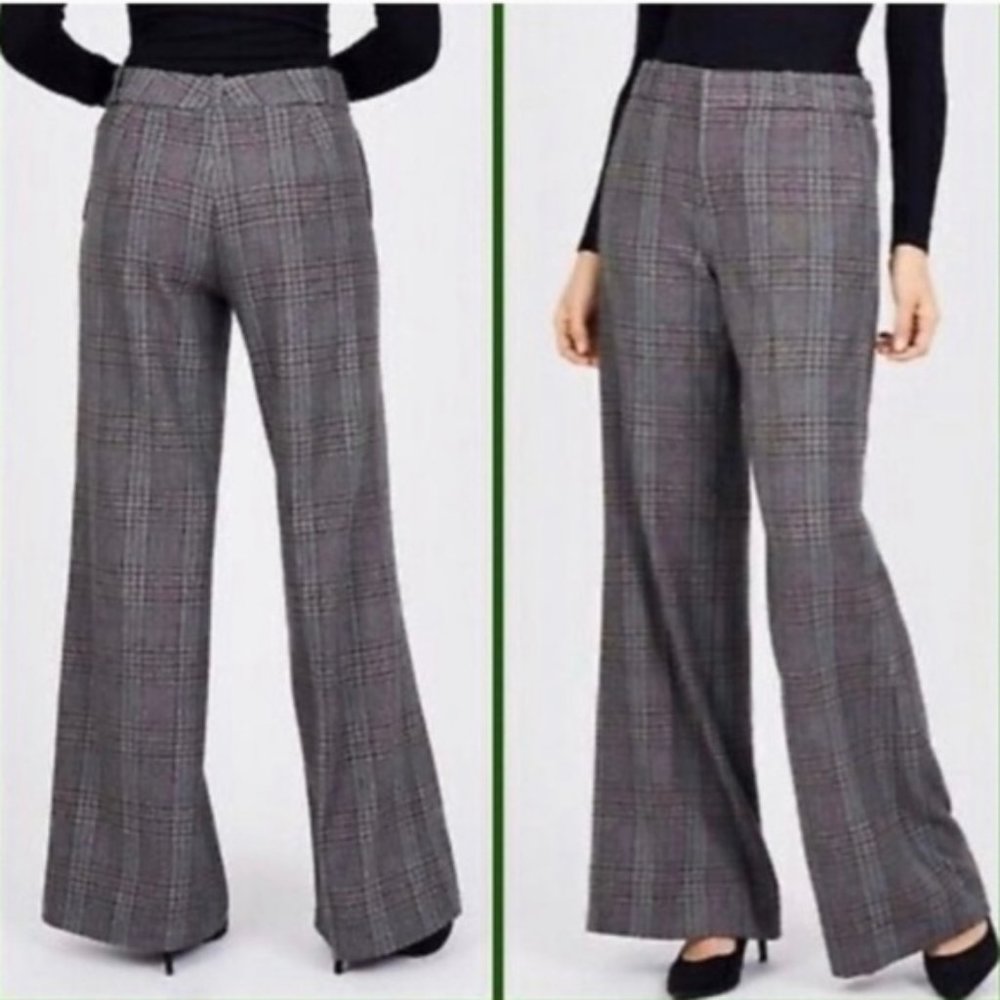 Philosophy Charcoal Grey Plaid Wide Leg Dress Pants Size 6